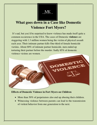 What goes down in a Case like Domestic Violence Fort Myers?