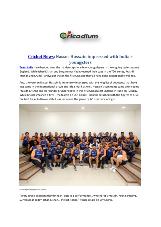 Cricket News - Indian National Cricket Team