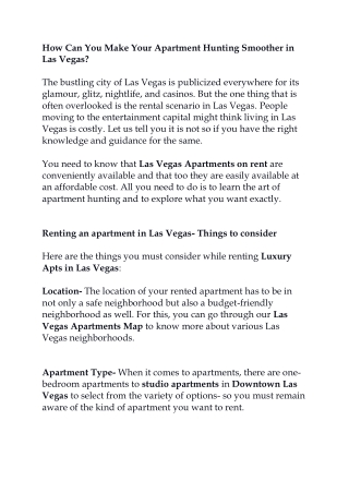 Luxury Apartments Downtown Las Vegas