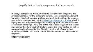 simplify their school management for better results