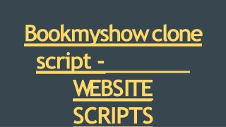 Book Myshow clone script - WEBSITE SCRIPTS