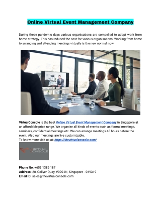 Online Virtual Event Management Company