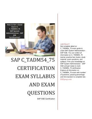 SAP C_TADM54_75 Certification Exam Syllabus and Exam Questions