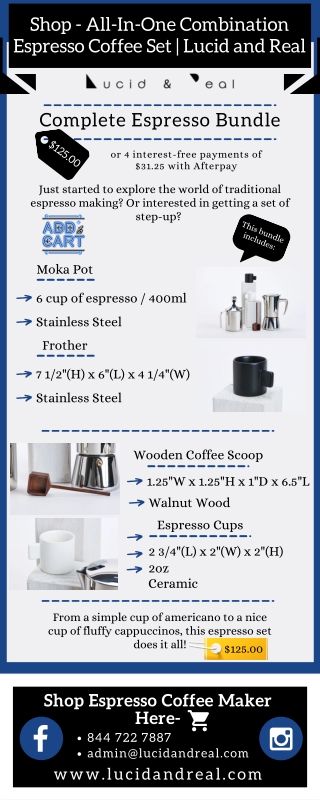 Shop Espresso Coffee Maker At $125.00 - Lucid & Real