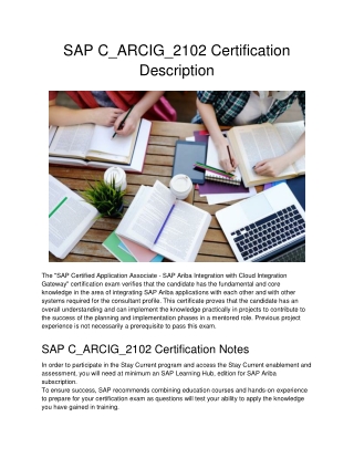 SAP C_ARCIG_2102 Certification Description