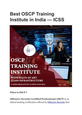 Best OSCP Training  Institute in India — ICSS