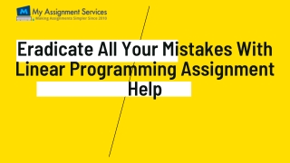 Eradicate All Your Mistakes With Linear Programming Assignment Help
