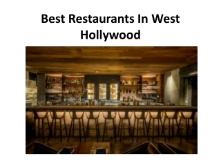 Best Restaurants In West Hollywood