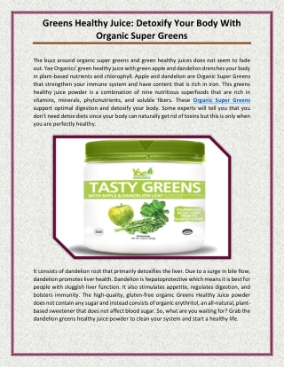 Greens Healthy Juice- Detoxify Your Body With Organic Super Greens-converted