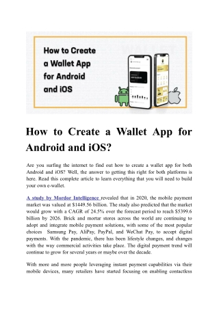 How to Create a Wallet App for Android and iOS?