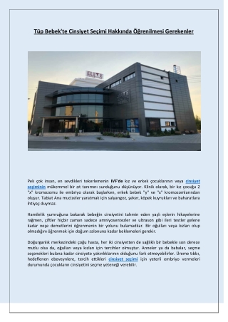 Tüp Bebek'te Cinsiyet Seçimi Hakkında Öğrenilmesi Gerekenler