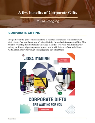 A few benefits of Corporate Gifts