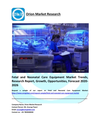 Fetal and Neonatal Care Equipment Market Size, Share, Impressive Industry Growth, Report 2026