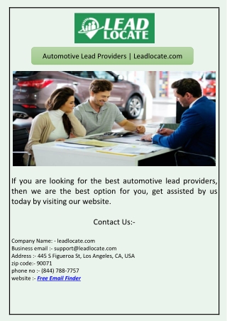 Automotive Lead Providers | Leadlocate.com