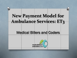 New Payment Model for Ambulance Services: ET3