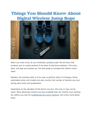 Digital wireless jump rope