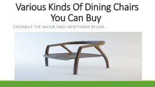 Various Kinds of Dining Chairs You Can Buy