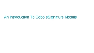 An Introduction To Odoo eSignature Module