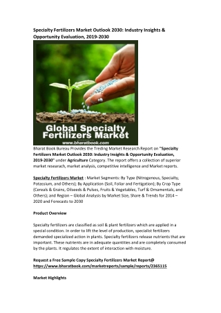 Global Specialty Fertilizers Market Research Report Forecast 2030