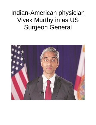 Indian-American Physician Vivek Murthy in as US Surgeon General