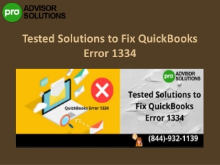 A complete and comprehensive Methods to Resolve QuickBooks Error 1334