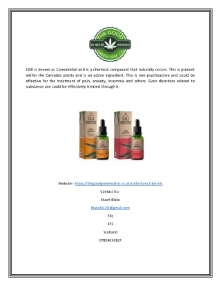 CBD Oil For Sale In UK | Thegoodgreenleafco.co.uk