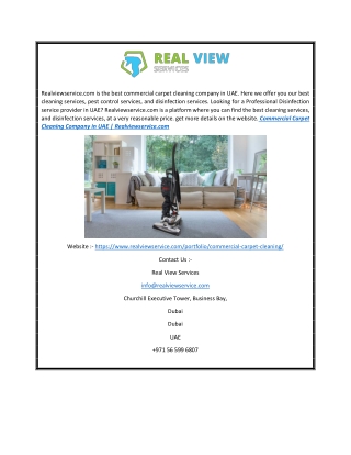 Commercial Carpet Cleaning Company in UAE | Realviewservice.com