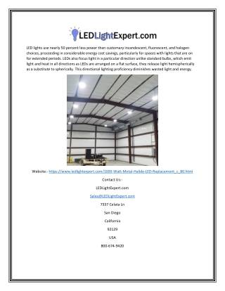 1000 Watt Metal Halide Led Replacement | Ledlightexpert.com