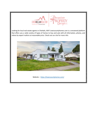 Chehalis Washington Real Estate | Lewiscountyhomes.com