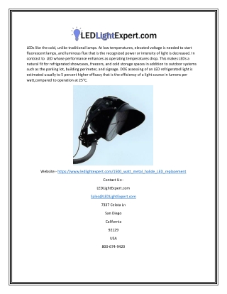 1500 Watt Metal Halide Led Replacement | Ledlightexpert.com