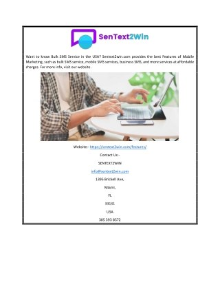 Bulk Sms Service USA | Sentext2win.com