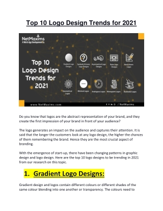 Top 10 Logo Design Trends for 2021