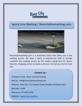 Sports Line Marking | Rivercitylinemarking.com