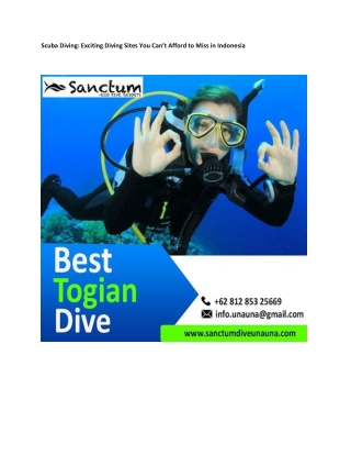 SCUBA DIVING: EXCITING DIVING SITES YOU CAN’T AFFORD TO MISS IN INDONESIA