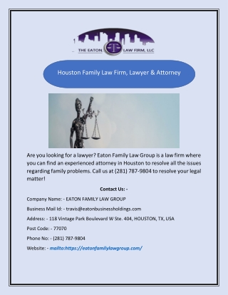 Houston Family Law Firm, Lawyer & Attorney