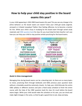 How to help your child stay positive in the board exams this year?