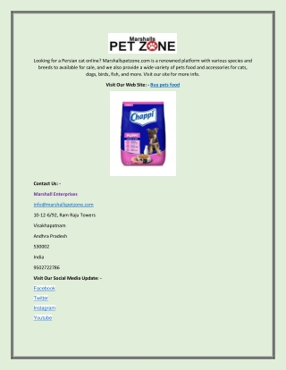 Buy Pets Food | Marshallspetzone.com