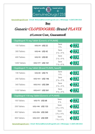 How much does Clopidogrel cost without insurance?