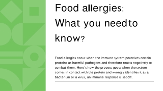 Food allergies: What you need to know?