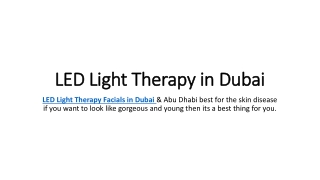 LED Light Therapy in Dubai