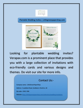 Plantable Wedding Invites | Littlegreenpapershop.com