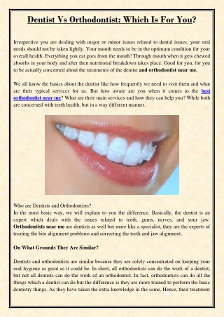 Dentist Vs Orthodontist: Which Is For You?