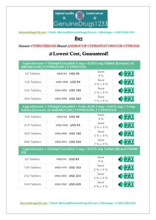 Buy Cyproterone Androcur tablet online