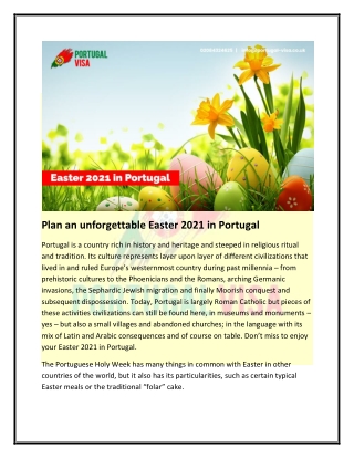 Plan an unforgettable Easter 2021 in Portugal