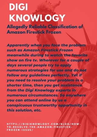 Allegedly Reliable Classification of Amazon Firestick Frozen
