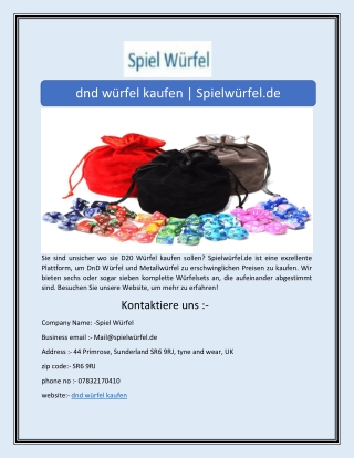 dnd würfel kaufen | Spielwürfel.de