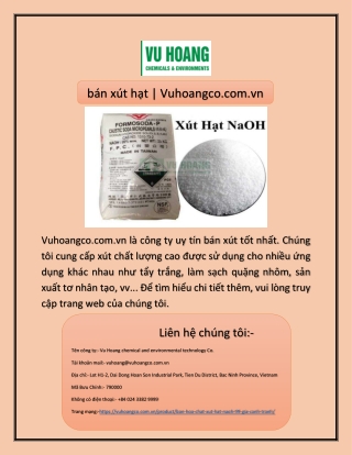 bán xút hạt | Vuhoangco.com.vn