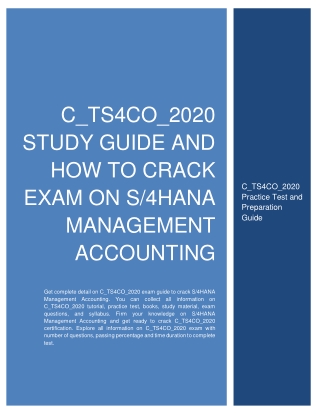 C_TS4CO_2020 Study Guide and How to Crack Exam on S/4HANA Management Accounting