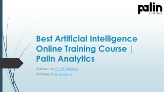 Best Artificial Intelligence Online Training Course | Palin Analytics