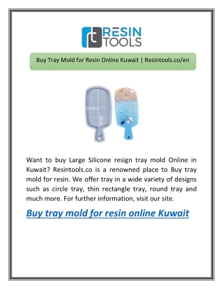 Buy Tray Mold for Resin Online Kuwait | Resintools.co/en